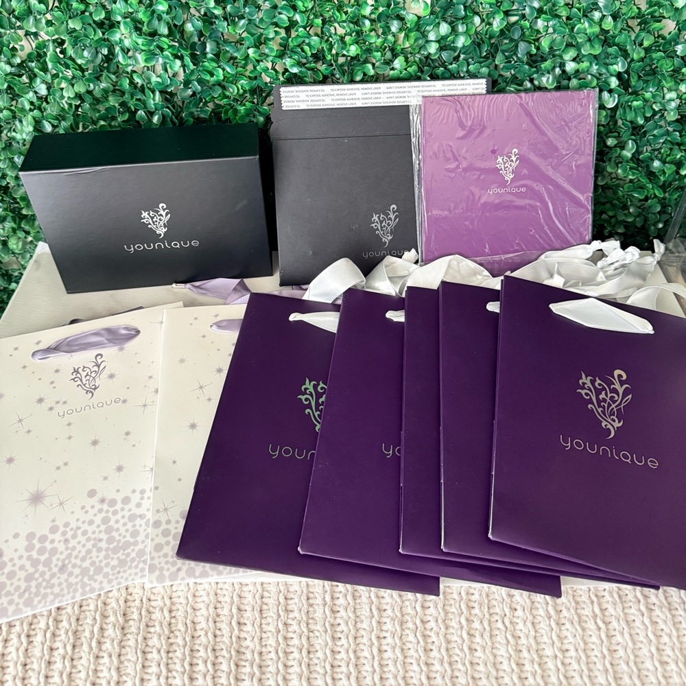 Younique Purple Branded Gift Bags and Boxes Set